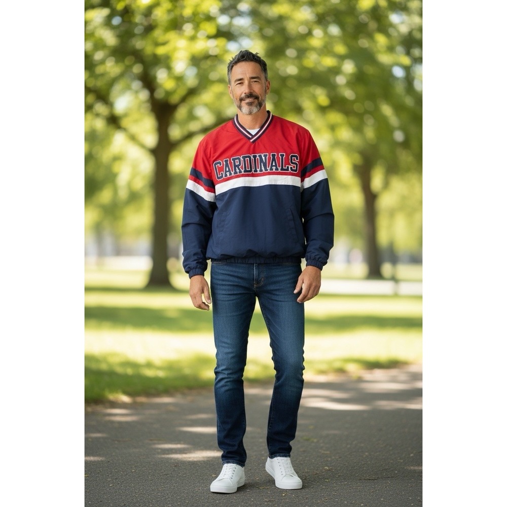 MLB Genuine Merchandise St. Louis Cardinals Pullover Side Zip Windbreaker Medium